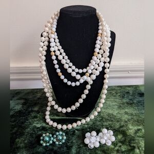 Lot Of True Vintage MCM Beaded Earrings And Necklaces